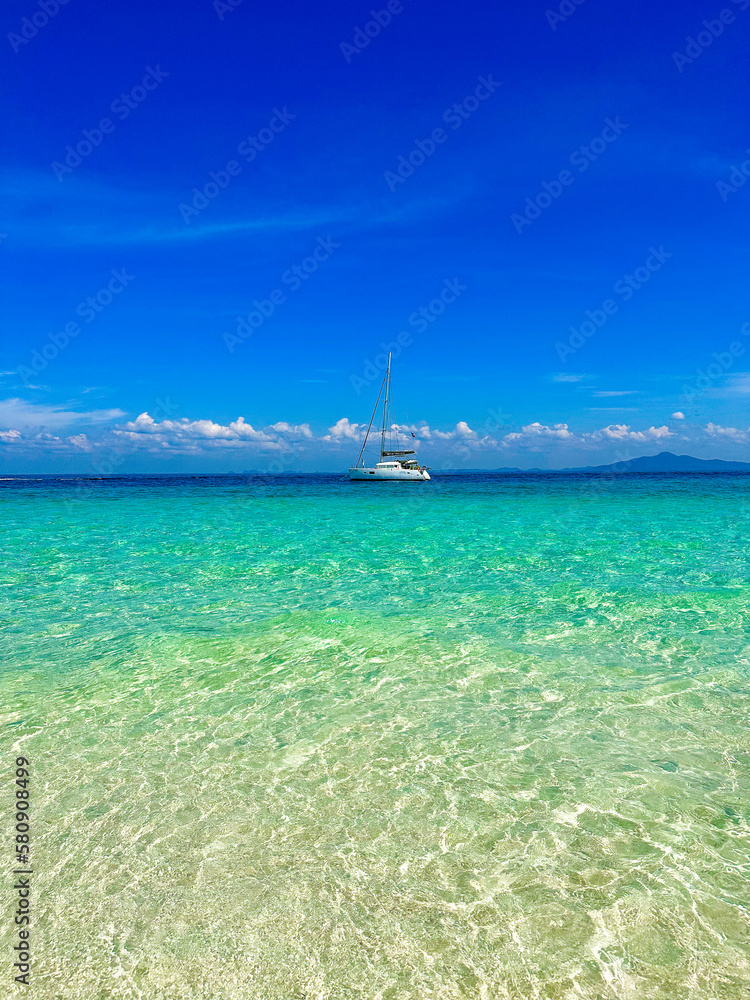 View from Bamboo island beach in Krabi, Thailand View from Bamboo island beach in Krabi, Thailand