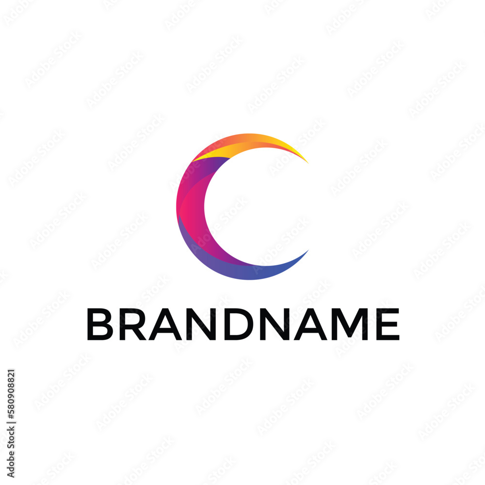 letter c gradient initial logo design