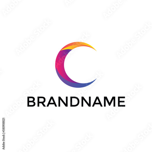 letter c gradient initial logo design
