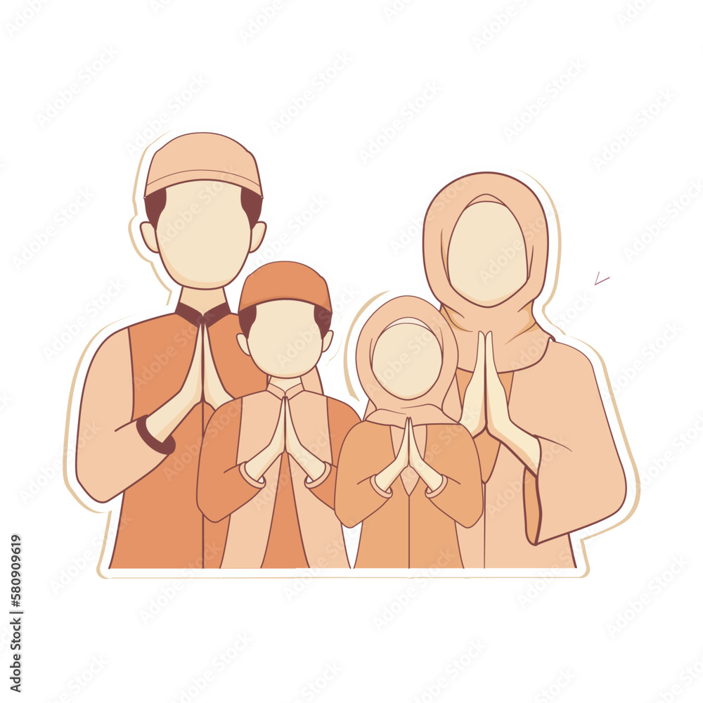 family icon saying Eid Ramadan and Islamic Eid family icon saying Eid Ramadan and Islamic Eid