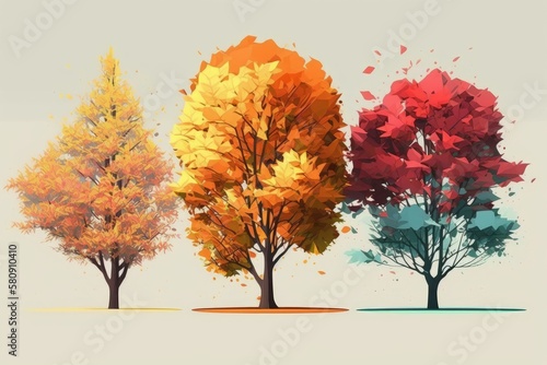 Fall trees. Generative AI