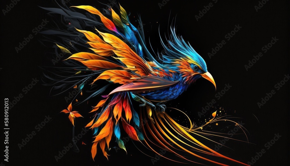 Fototapeta premium A bird with a black background. Generative AI