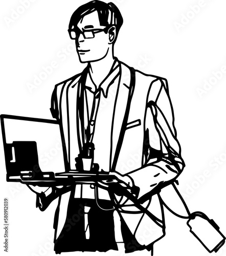 Sketch drawing of reporter