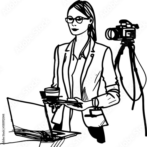 Sketch drawing of reporter