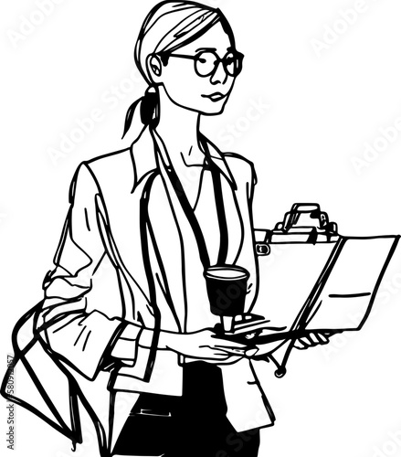 Sketch drawing of reporter