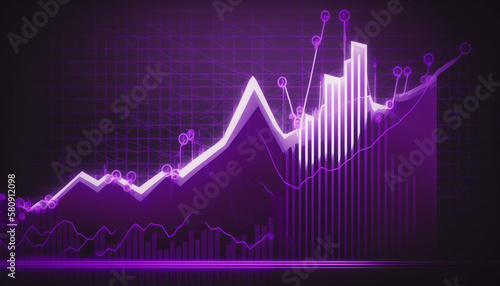 crypto graph going up with purple HD wallpaper