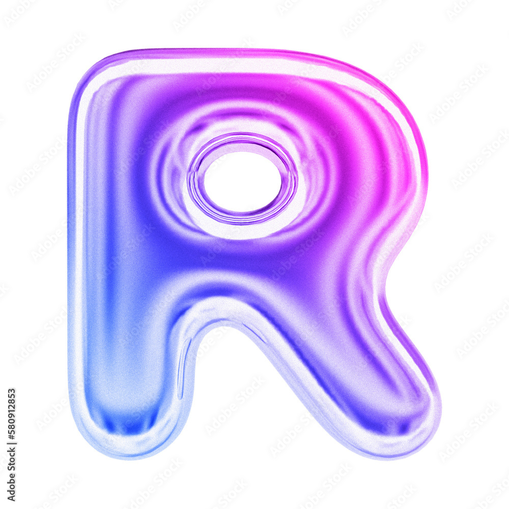 Obraz premium 3d Gradient Letter R