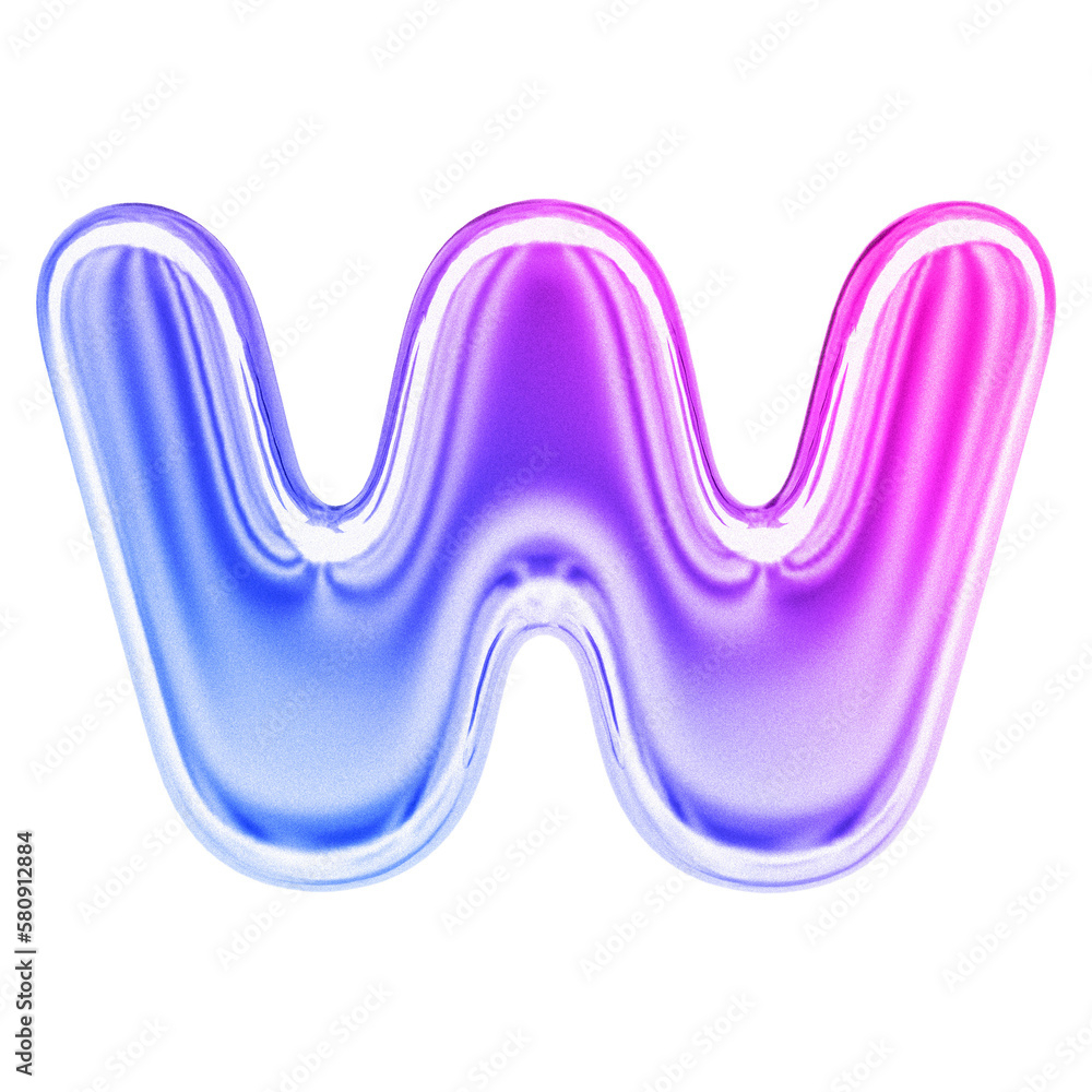 3d Gradient Letter W 3d Gradient Letter W