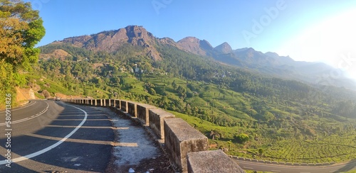Kerala Munnar Gap Road Photography For Wallpaper And For Advertising. Mountain View  photo