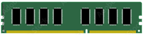 RAM for desktop computer, memory stick isolated on white background. Clipart.