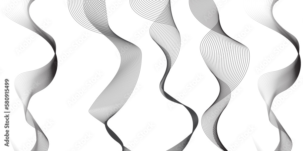 Abstract wavy grey set of blend liens design on white background. Digital frequency track equalizer. Vector illustration, Wavy stylized it make using blend tool. Abstract wavy grey set of blend liens design on white background. Digital frequency track equalizer. Vector illustration, Wavy stylized it make using blend tool.