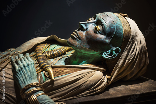 Fotografia An Egyptian mummy. Background.
