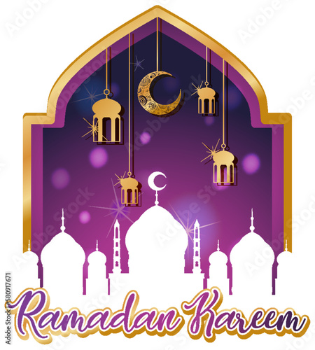 Ramadan Kareem Poster with Traditional Islamic Elements