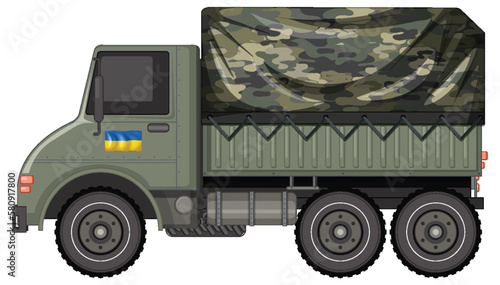 Isolated military army truck