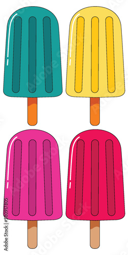 Different of popsicles set