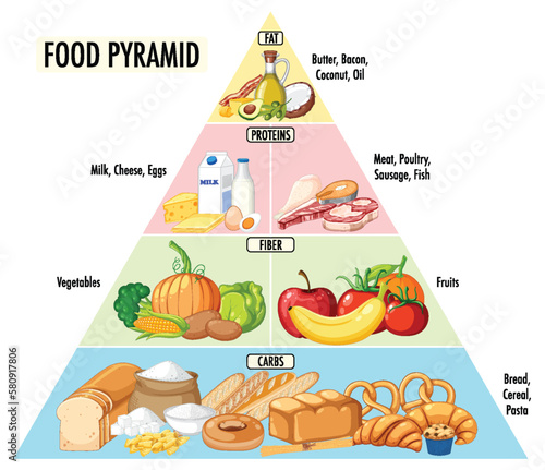 Food nutrition groups pyramid