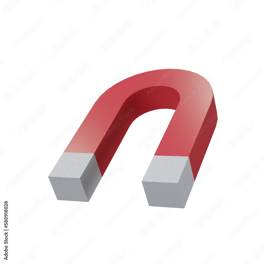 Metal magnet . 3d rendering. Metal magnet . 3d rendering.