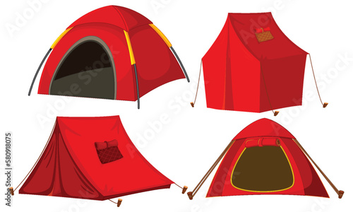 Vector set of camping tents
