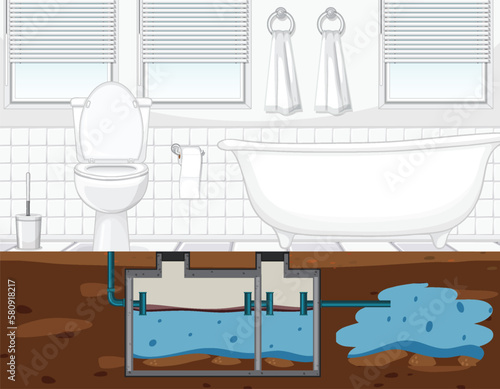 Septic Tank Concept Vector