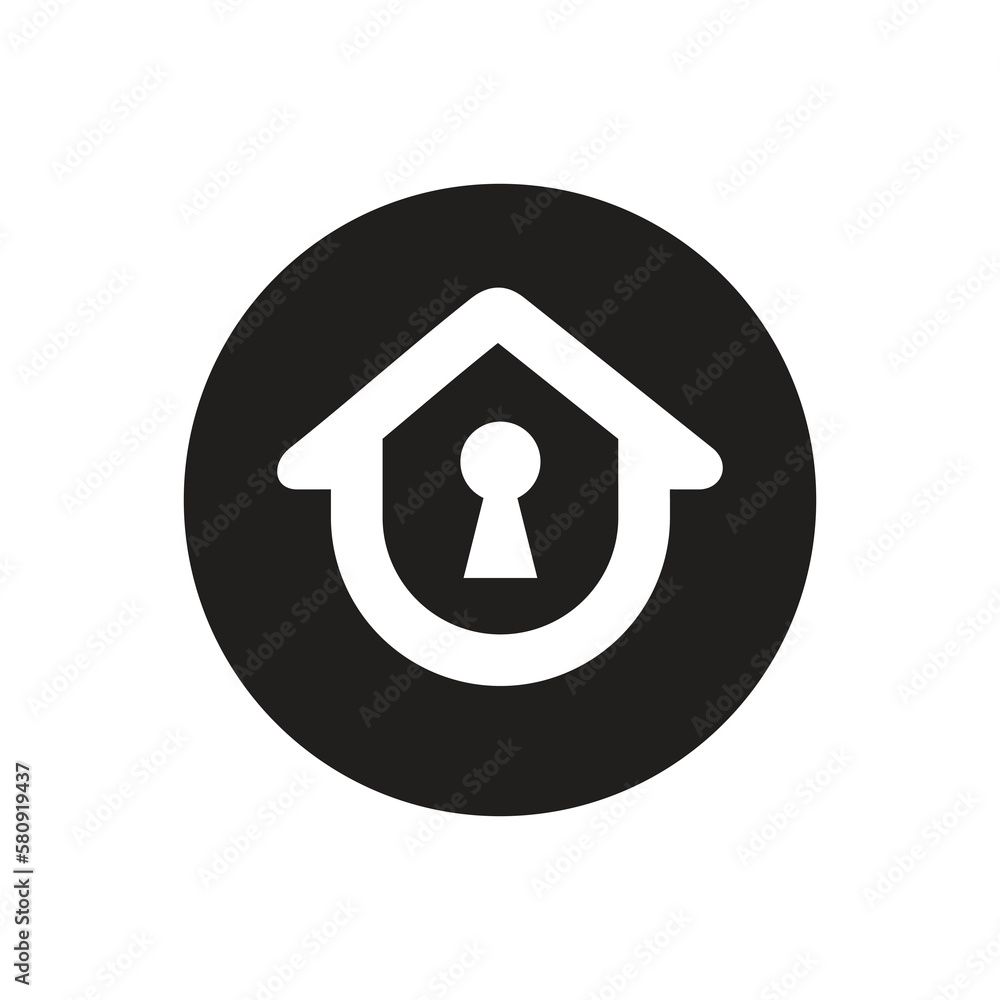 House lock logo design, home and keyhole logo icon vector House lock logo design, home and keyhole logo icon vector