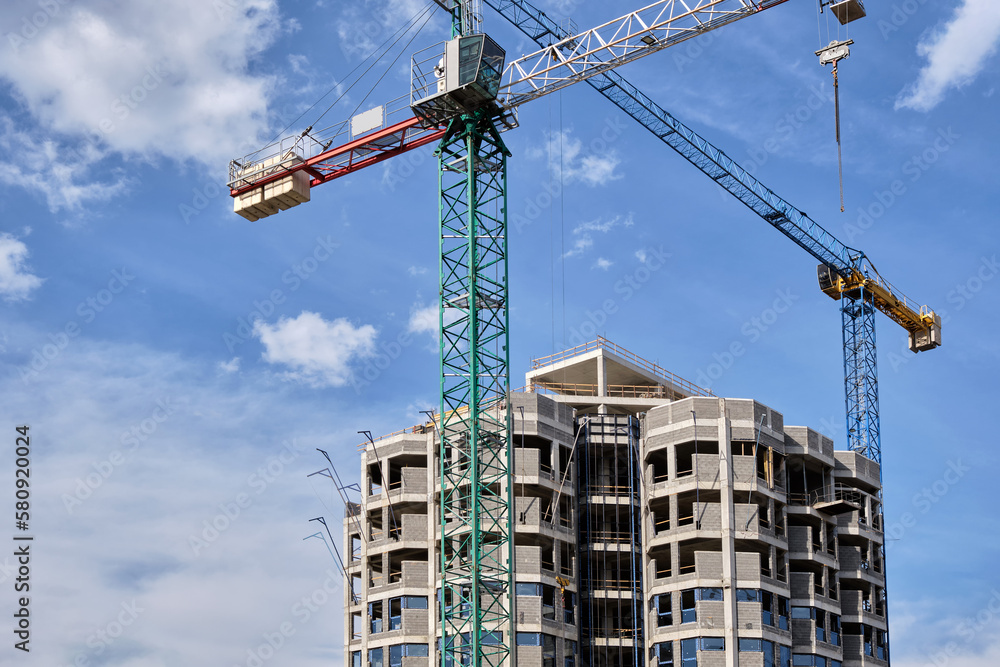 Construction of a new modern residential complex. Construction of a new modern residential complex.
