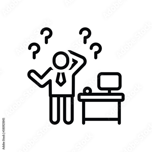Black line icon for lost