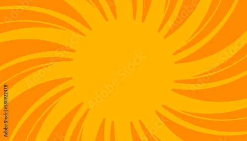 Retro banner with sun and rays in style of 70s