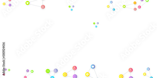 Social media marketing icons internet tags target