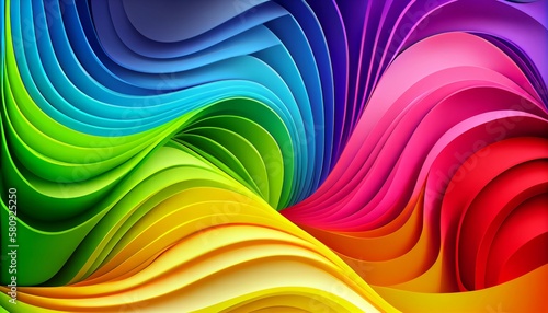 A gradient of rainbow colors blend together harmoniously to create a colorful and playful abstract background  Generative AI  illustration