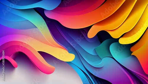 A gradient of mixed colors blend together unexpectedly to create a unique and dynamic abstract background, Generative AI, illustration