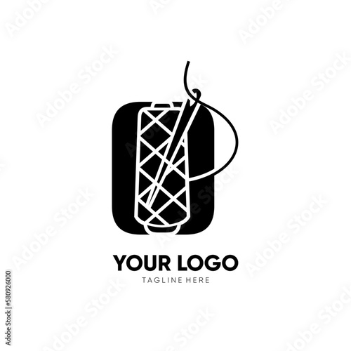 Letter Initial O Sewing Thread Needle Logo Design Vector Icon Graphic Emblem Illustration 