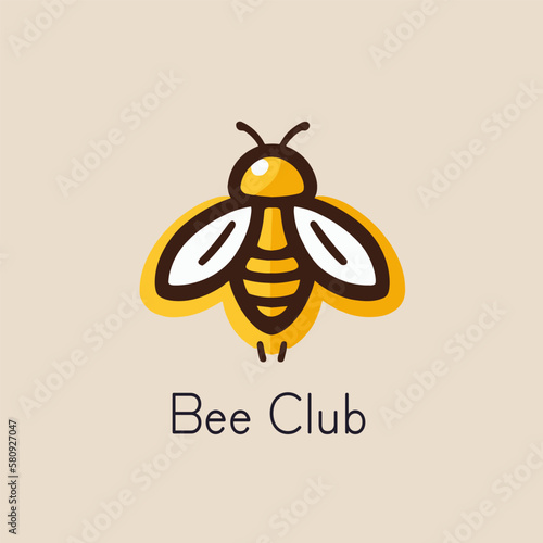 Bee care logo design template. Vector illustration of a bee icon.