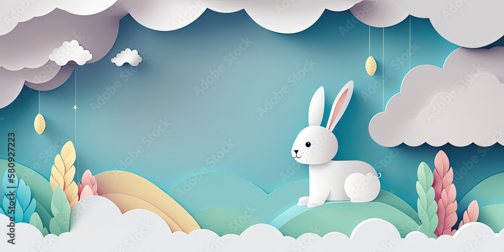 Easter festival with bunny, copy space for text, easter wishes with rabbit, empty space for text Easter festival with bunny, copy space for text, easter wishes with rabbit, empty space for text