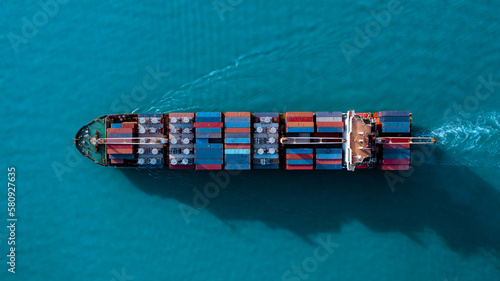 cargo ship in the middle of the sea
