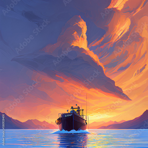 ship in the sea