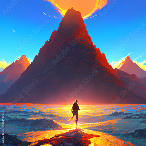 hiker in the mountains