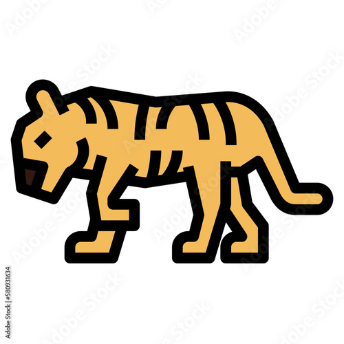 tiger filled outline icon style