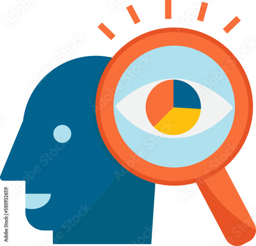 Analytical CRM digital strategy flat icon design elements