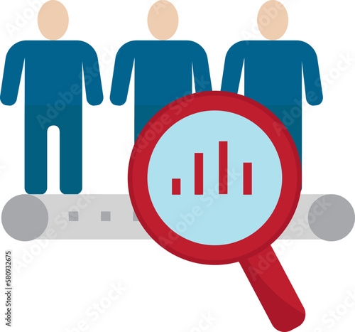Ethnographic research digital strategy flat icon design elements