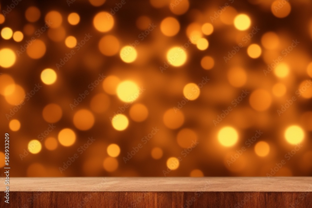 christmas lights on wooden table