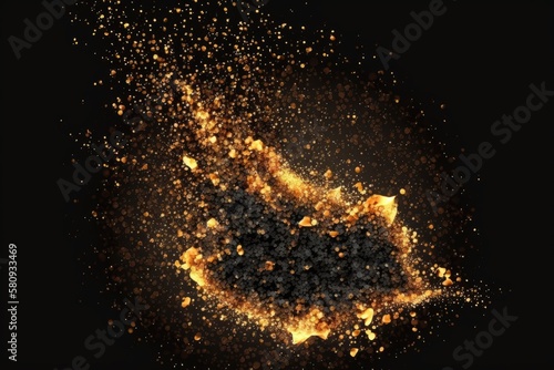 Canvas Print Realistic, isolated fire effect on a black background for decoration and covering