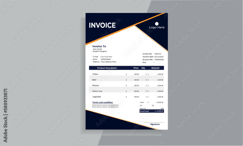 Modern invoice template Modern invoice template