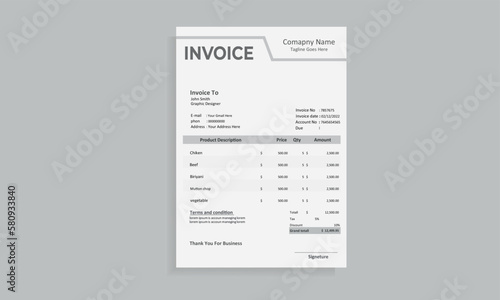 Simple creative invoice template 