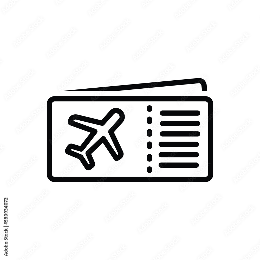 Black line icon for airfare Black line icon for airfare