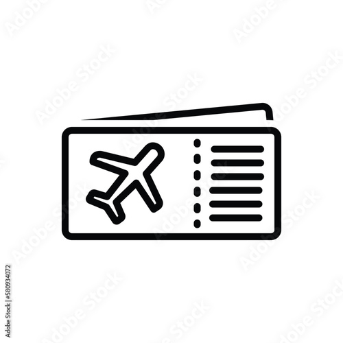Black line icon for airfare