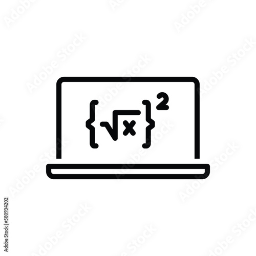 Black line icon for equations