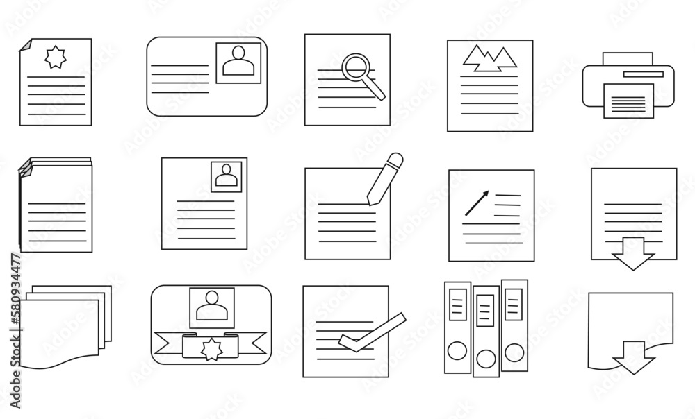 icons for business, set of document related icon on white background icons for business, set of document related icon on white background
