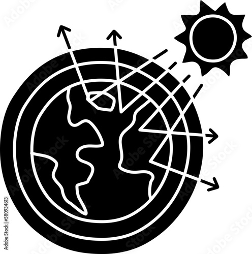 Greenhouse effect illustration, icon, element for decoration.