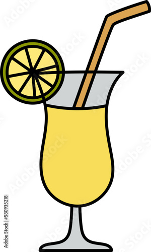 Orange juice cocktail summer decorative icon design element for website, presentation, flyer, brochure, printing, application.