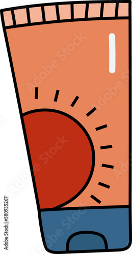 Sunblock summer decorative icon design element for website, presentation, flyer, brochure, printing, application.